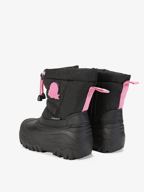 Snow boots for girls #HD480 black-pink