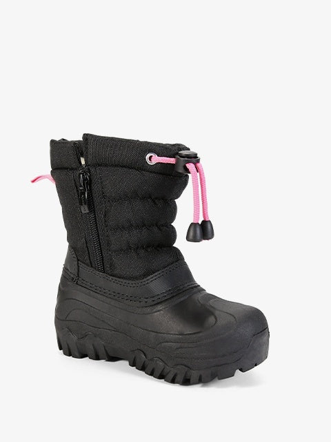 Snow boots for girls #HD480 black-pink