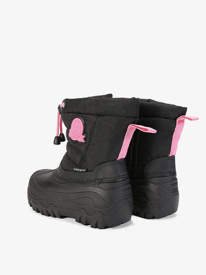 Snow boots for girls #HD480 black-pink